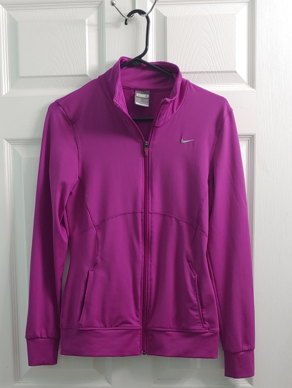 Vintage Nike FITDRY Jacket Women's S Magenta Performance Full Zip Track